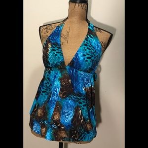 NWOT halter adjustable tankini top